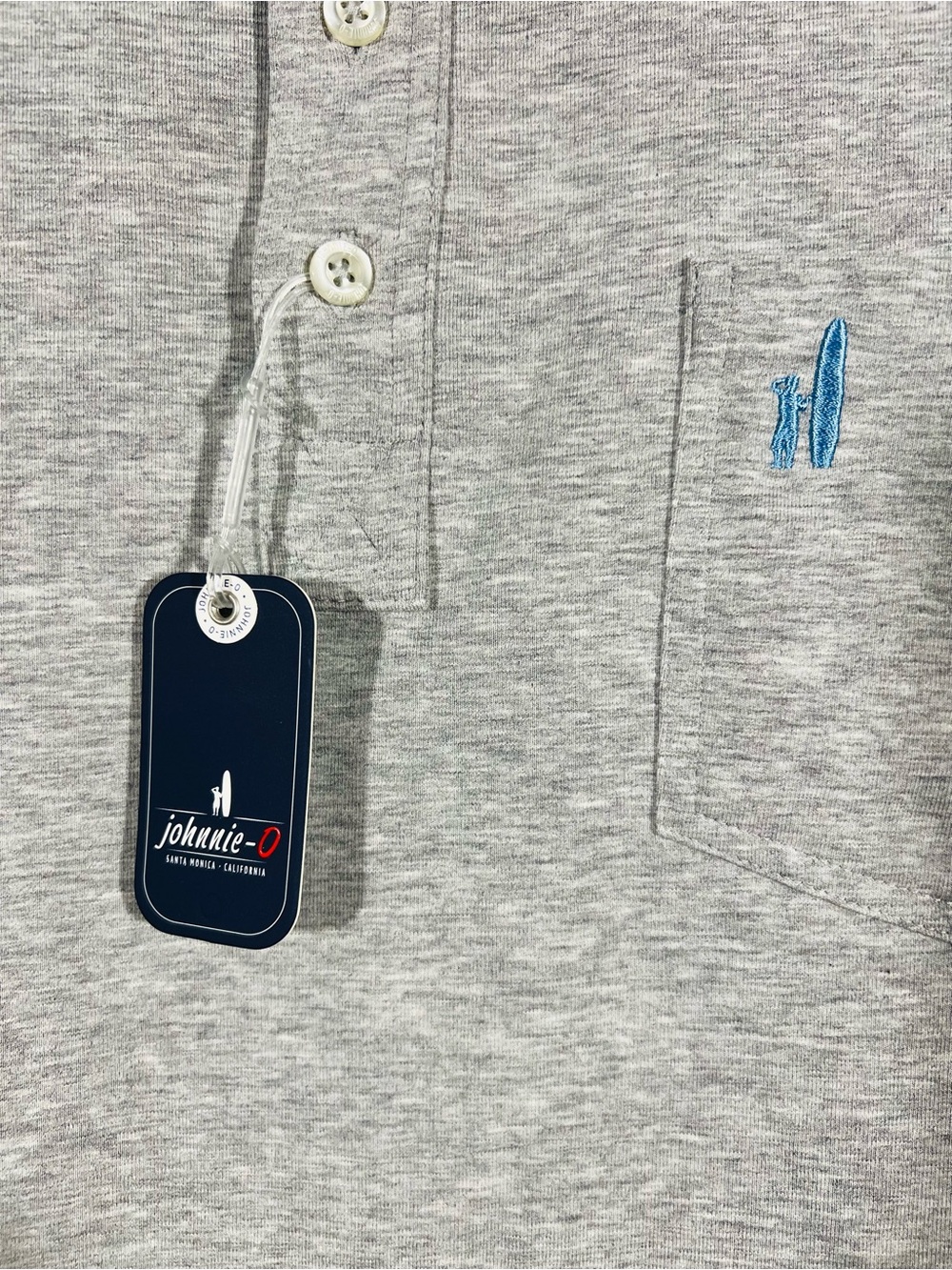 Johnnie O Hangin Out Men’s Polo Golf Surf Shirt Heather Gray Size Medium NWT - Picture 7 of 11